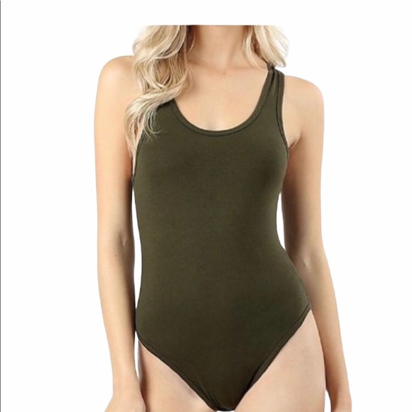 Zara Tops - Zara Olive Racerback Bodysuit